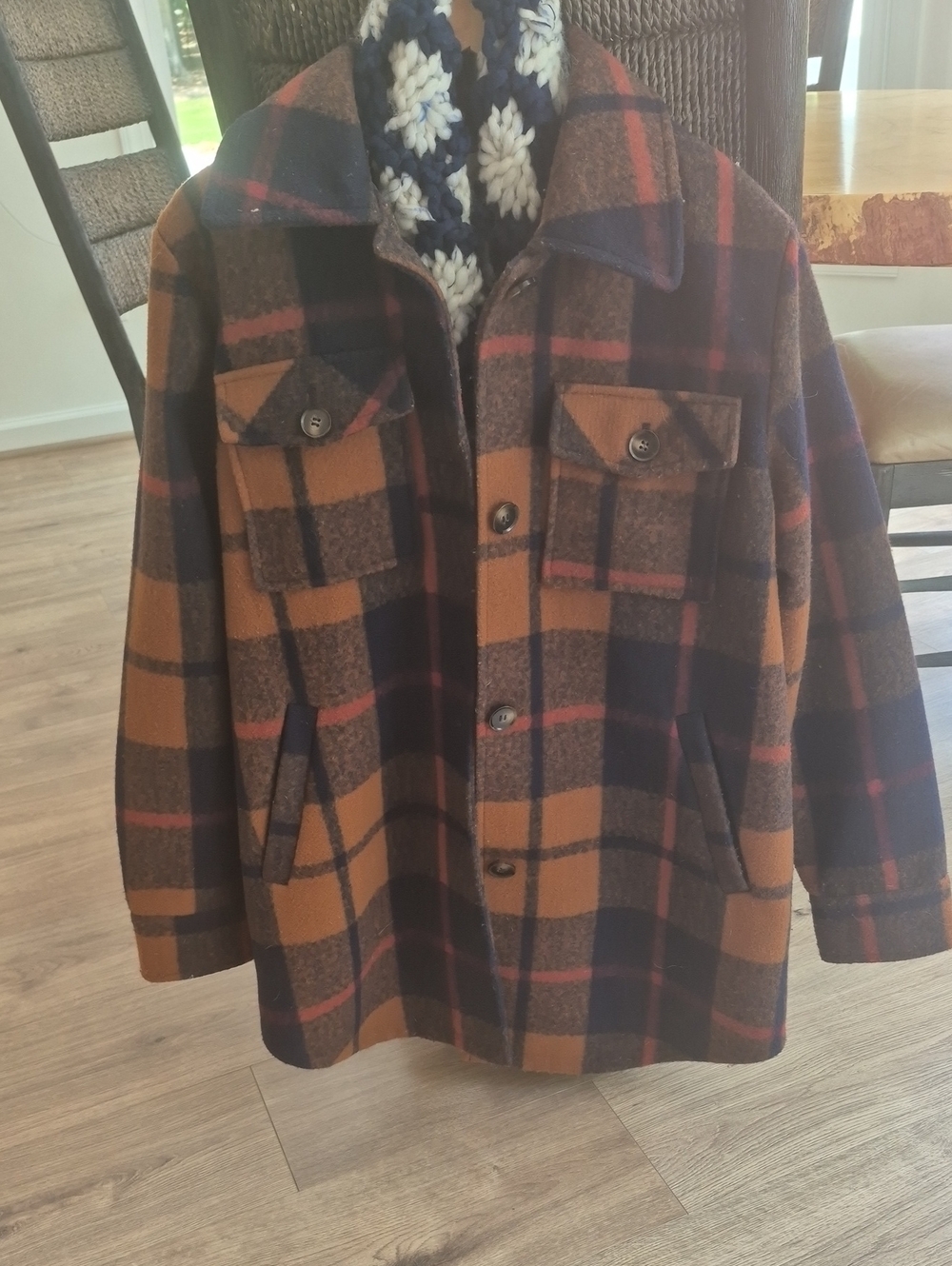 Treasure & Bond Button Front Plaid Shirt Jacket